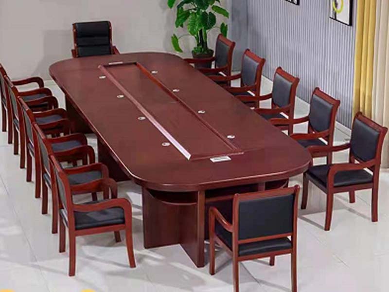 棕色木皮會議桌3800-1600-760